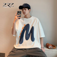 2Rz Mens Short-Sleeved T-Shirt Mens Thin Printed Super Popular Ins Mens T-Shirt Loose Trendy Plus Size Hong Kong Style Student Fashion