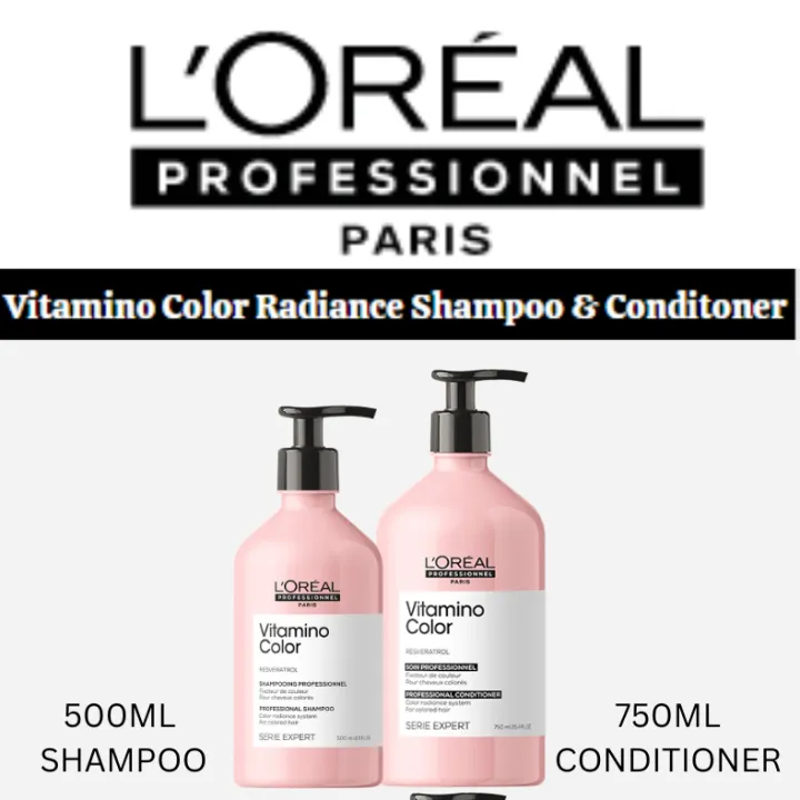 LO'Real L’Oreal Serie Expert Vitamino Color Shampoo 500ml & Conditioner