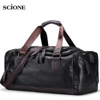 Mens PU Leather Gym Bag Sports Bags Duffel Travel Luggage Tote Handbag for Male Fitness Men Trip Carry ON Shoulder Bags XA109WA