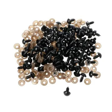 100pcs Brown Plastic Safety Eyes Craft Eyes for Sewing Crafting Buttons Teddy Bear Doll Stuffed Animals Puppet Doll Making DIY Crafts Toy Accessories