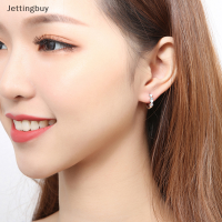 Jettingbuy】แฟลชเซลรูปหัวใจลดน้ำหนักต่างหูบาง Terapi MAGNET เซอร์โคเนียคิวบิกแบบเงินบริสุทธิ์