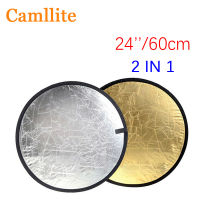 Camllite 60cm Reflector 2 in 1 Collapsible Silvery Golden Studio Camera Flash Photo Disc Diffuers Reflector