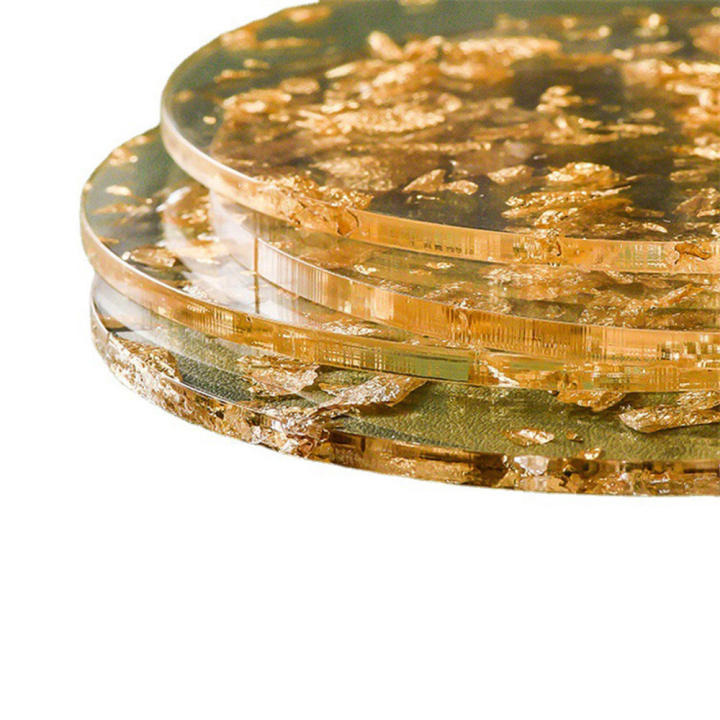 insulation-placemat-desktop-ornaments-transparent-coasters-acrylic-coasters-acrylic-gold-foil-coasters