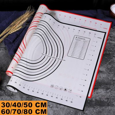 Non-Slip Silicone Baking Mat Heat Resistant Table Mat Pad Non-Stick Kneading Dough Mat Pastry Baking Sheet Pizza Dough Maker