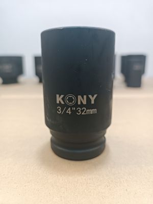 KONY ลูกบล็อกลม​  ลูกบล็อกยาว 3/4"(6หุน)  เบอร์  32  มม.  รุ่นงานหนัก (IMPACT SOCKET)