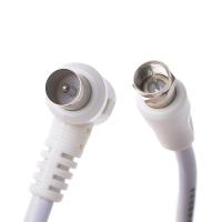 【✈】 Galxo 9.5มม. สีขาว90องศาชายกับ F ประเภทชาย Coaxial เสาอากาศทีวี J6PD