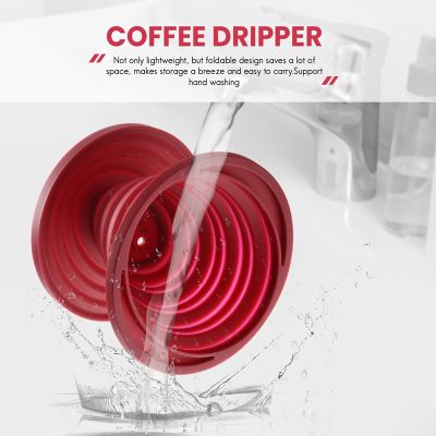 Collapsible Camp Pour over Coffee Dripper for Camp, Reusable Silicone Coffee Filter Holder for Home Kitchen