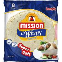 Mission Original Wraps Super Soft 360g 8 Wraps แผ่นแป้งสำเร็จรูป จำนวน 8 แผ่น ขนาด 360 กรัม