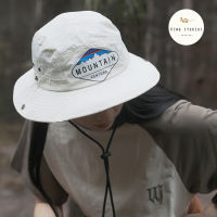 PING STUDIOS bucket hat หมวกบักเก็ตหมวกชาวประมงด่วนแห้งปีนเขาหมวกฤดูร้อนกลางแจ้งแคมป์ปิ้งเดินทางร่มเงาหมวกกันแดด กัน uv