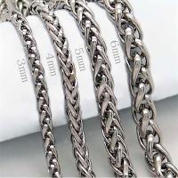 HNSP STAINLESS STEEL TWIST CHAIN NECKLACE FOR MEN THICK LONG NECK PUNK ROCK STYLE MALE