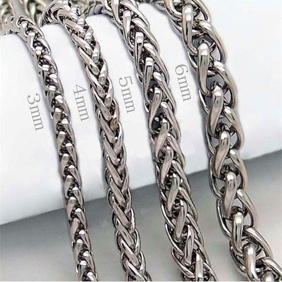 【CW】HNSP STAINLESS STEEL TWIST CHAIN NECKLACE FOR MEN THICK LONG NECK PUNK ROCK STYLE MALE