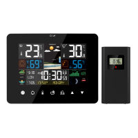 Sunrise and Sunset Weather Station Multi-function Alarm Clock Thermometer Hygrometer Touch Screen Operation with W-ireless Outdoor Sensor