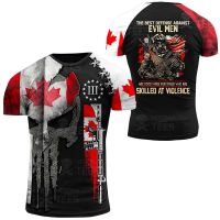 Canada Camouflage T Shirt Men ARMY VETERAN Combat Tops 3D Military Camo Print Canadian Soldiers T-shirt Beige Field Short Sleeve