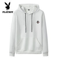 PLAYBOY เสื้อแขนยาวผู้ชายมีฮู้ดเสื้อกีฬาลำลอง256