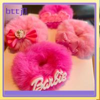 BTTJ0 สีทึบทึบ ตุ๊กตาบาร์บี้ scrunchie ตุ๊กตาผ้าพลัฌ แฟชั่นสำหรับผู้หญิง ยางรัดผม ของใหม่ หางม้าหางม้า เชือกรัดผม สำหรับผู้หญิง