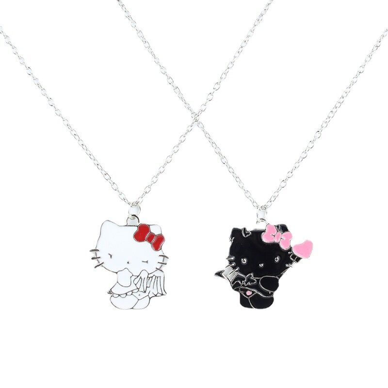 Cartoon KT Cat Necklace Melody Clavicle Chain Cool Rice Pendant Yugui Dog Sweater Chain Girlfriend Gift Couple Gift Pendant