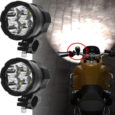 12ชิ้น60วัตต์ไฟหน้ารถจักรยานยนต์เสริมโคมไฟ Led รถมอเตอร์ไซด์สปอตไล12โวลต์สากล Moto จุดไฟหัวไฟหน้ารถจักรยานยนต์