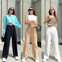 CLARA PANTS | กางเกงที่กำลังฮิตติดเทรนสุดๆ กิมมิกคือด้านในเป็นขอบผ้ายืด ทรงกระบอกใหญ่ ซิปซ่อนด้านข้าง