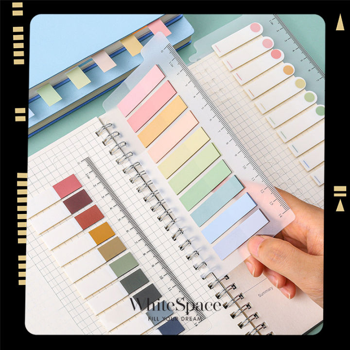 Aesthetic Stuff 1 Set Transparent Sticky Memo Pads Self-Adhesive Note Paper Stickers File Tabs Flags Colored Page Markers Labels for Students