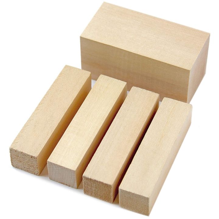 Set of 6, Basswood Carving/Whittling Wood Blanks/Turning Blocks Kit 1-1/2  x 1-1/2 x 6