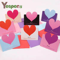 YESPERY 2Pcs ผสมสี Love Heart Shape การ์ดอวยพรวันวาเลนไทน์ของขวัญการ์ดเชิญงานแต่งงานการ์ดโรแมนติกขอบคุณ Cards