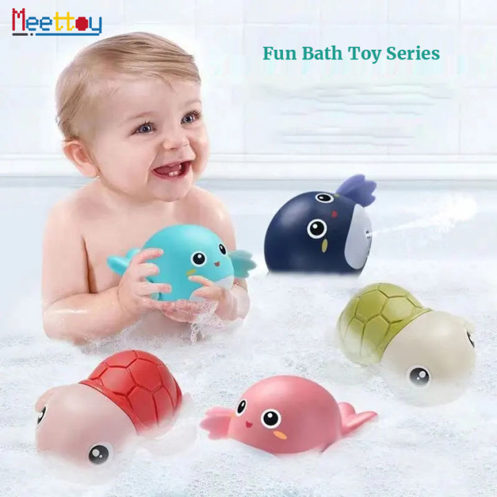 meettoy-3pcs-baby-bath-toys-cute-swimming-turtles-ducks-dolphins-clockwork-little-tortoise-bathroom-water-toddlers-toy-pool-toys-pool-games-for-kids-b