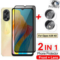 2 In1ฟิล์มกระจก iPhone X พร้อม Privacy แก้วสำหรับ Oppo A78 A38 A58 OppoA38 4G 5G 2023ป้องกันการมองป้องกันเลนส์กล้องฟิล์มป้องกันหน้าจอ