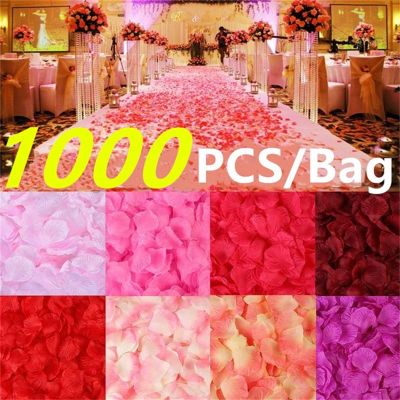 500/1000PCS Artificial Petals Colorful Wedding Anniversary Silk for Decoration Supplies