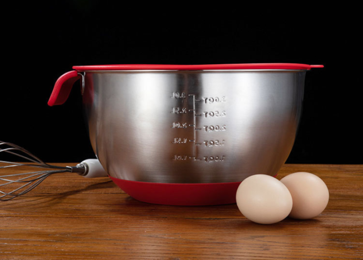 SG ready stock 304 Stainless Steel Mixing bowl with handle antiskid