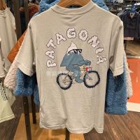 Patagonia เสื้อคอกลมพิมพ์ลายทันสมัยแขนสั้นลำลองและสะดวกสบาย,ทรงหลวมและใส่ได้หลายโอกาส