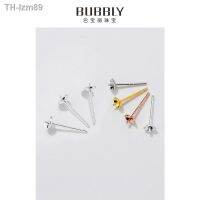 ? ของขวัญ DIY ของขวัญเครื่องประดับ Ear hold stud earrings S925 pure silver handmade semi-finished holds needle bowl DIY earpins crystal pearls wholesale 3 mm 6