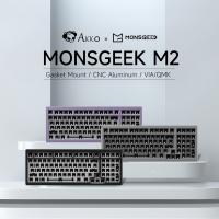 Akko MONSGEEK M2 CNC ของตกแต่งงานปาร์ตี้98คีย์ RGB Hot-Swap ชุดแป้นพิมพ์กลไกอลูมิเนียม Barebone หันหน้าไปทางทิศใต้ผ่านทางปะเก็น QMK