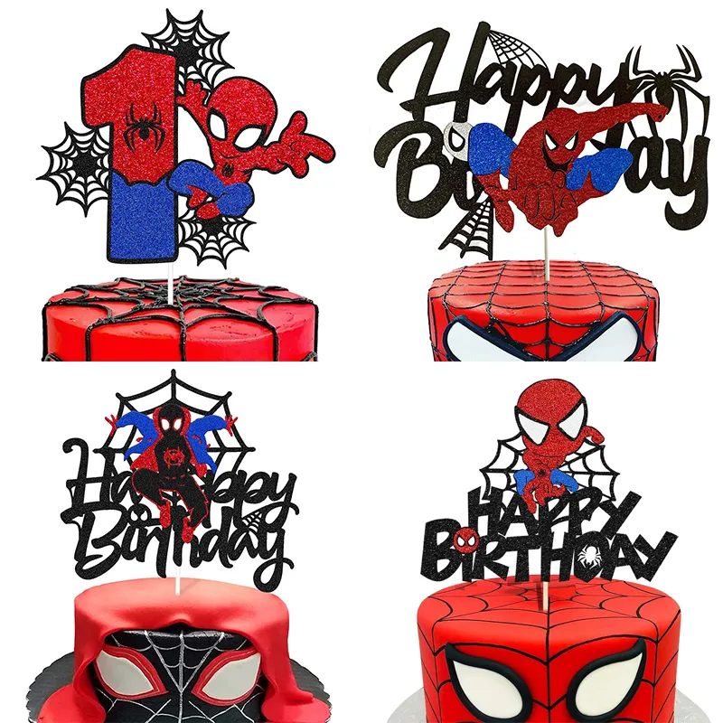 HTRY SuperHero Spiderman Cake Topper for Kids Birthday Spiderman Theme Cake  Decorations