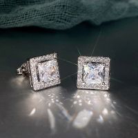 【DT】hot！ Huitan Luxury Cut CZ Stud Earrings Color Accessories for Ladys