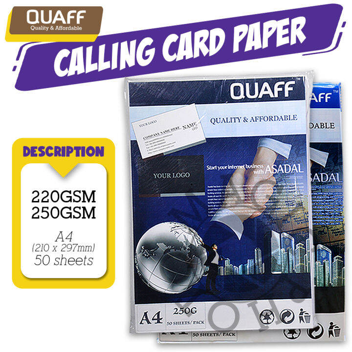 Magic photo A4 Size QUAFF Doublesided Matte Calling Card Paper