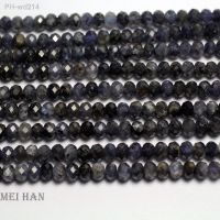 Meihan Free shipping natural 4x6mm Iolite faceted rondelle round gemstone beads for jewelry making diy design