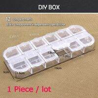 Yingke กล่องใส่ของจิปาถะ12ช่องสำหรับงาน Diy อุปกรณ์การตกแต่งเล็บเครื่องประดับลูกปัดหัตถกรรมกรณีภาชนะแบบพกพา