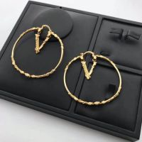 1:1 Trendy Gold Copper ss Plated Round Hoop Stud Earrings For Women Fashion Earring Accessories Wedding Birthday Party Gift