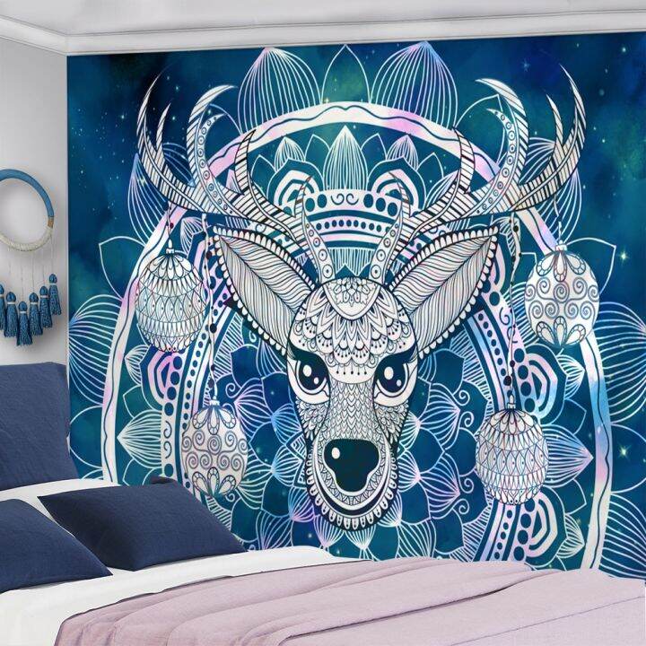 cute-fawn-tapestry-christmas-reindeer-wall-hanging-bohemian-bedspread-blanket-dorm-home-decor-mantas-mandalas