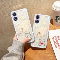 เคสโทรศัพท์สินค้าใหม่ล่าสุดสำหรับ OPPO A58 4G เคส OPPOA584G ปลอกอ่อนซิลิโคนใสทาสีหมีสุขสันต์สวยงาม