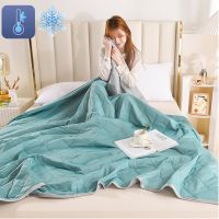 Caldwelllj Ice Cooling Blanket Smooth Air Condition Comforter Lightweight Summer Quilt with Double Side Cold Adults Kids Home Bed Quilts 담요