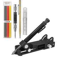 Multifunction Scribe Tool Deep Hole Pencil Carpenter Pencils Set Carbide Scribe Tool Black