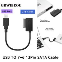 USB Adapter PC 6P 7P CD DVD Rom SATA To USB 2.0 Converter Slimline Sata 13 Pin Adapter Drive Cable For PC Laptop Notebook