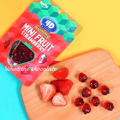 4D mini strawberry gummy เยลลี่รูปสตรอว์เบอร์รี่ 4 มิติ