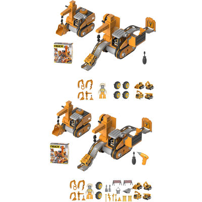 ชุดก่อสร้างรถบรรทุกพร้อมวิศวกรรมยานยนต์แบบทำมือชุดของเล่นจุกรดน้ำแยกส่วนได้สำหรับเด็กหญิงเด็กชายพร้อมสว่านไฟฟ้าจุกรดน้ำแยกส่วนได้