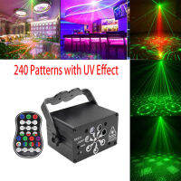 240 Patterns Mini Laser Projector Lamp UV USB Rechargeable Led Disco Light for Home Decor Sound Activated Remote Control Black