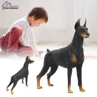 พลาสติก Doberman ของเล่นสุนัขโมเดลคอลเลกชันของตกแต่งของขวัญของเล่นอุปกรณ์เสริม