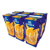 [พร้อมส่ง!!!] ชบา น้ำส้มวาเลนเซีย40% ผสมเนื้อส้ม 180 มล. แพ็ค 6 กล่องChabaa 40% Valencia Orange 180 ml x 6