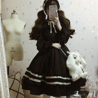 Alice in Wonderland, Lolita ชุดสุภาพสตรีลูกไม้ ruffle ชุดญี่ปุ่น Harajuku แขนยาว babydoll Fairy DRESS