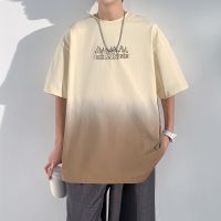 American blockbuster restoring ancient ways is pure cotton embroidery letters loose off oversize short sleeve T-shirt male summer gradient boom --ntx230801◎■